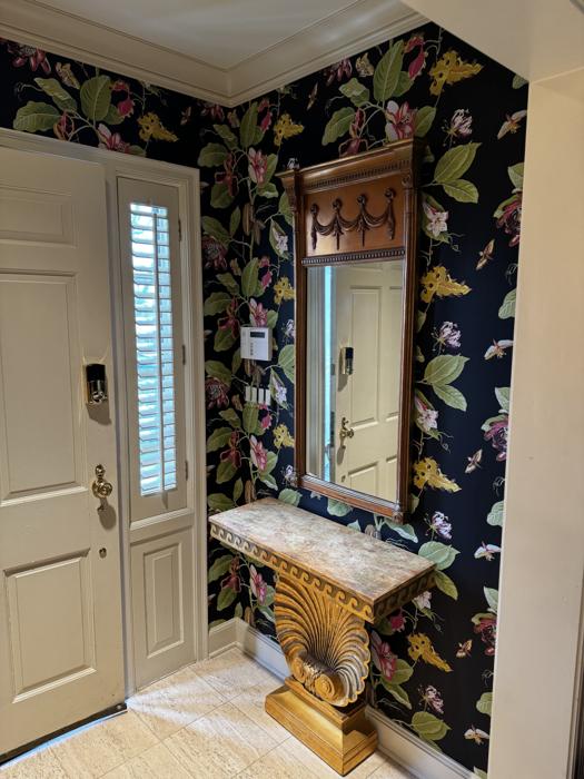 Dark floral entryway