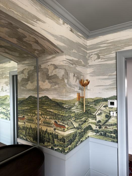 Pastoral landscape mural